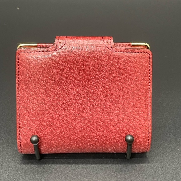 Valentino Garavani Red Kisslock Coin Pouch Snap Closure Wallet - Picture 3 of 17